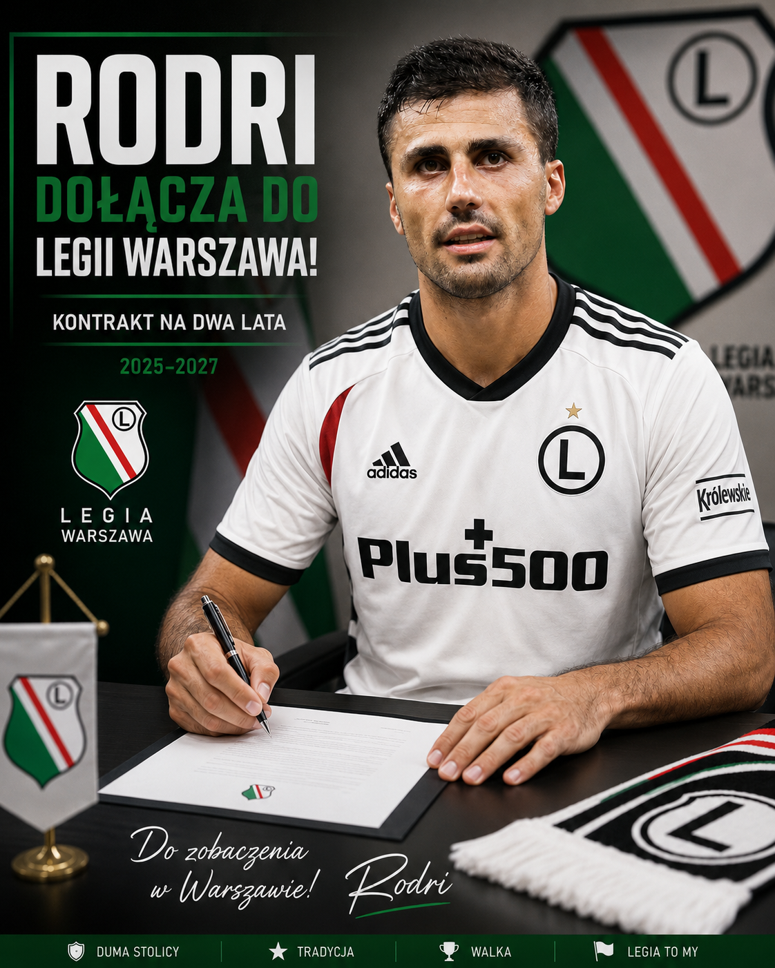 Rodri dołącza do Legii Warszawa na zasadzie transferu definitywnego