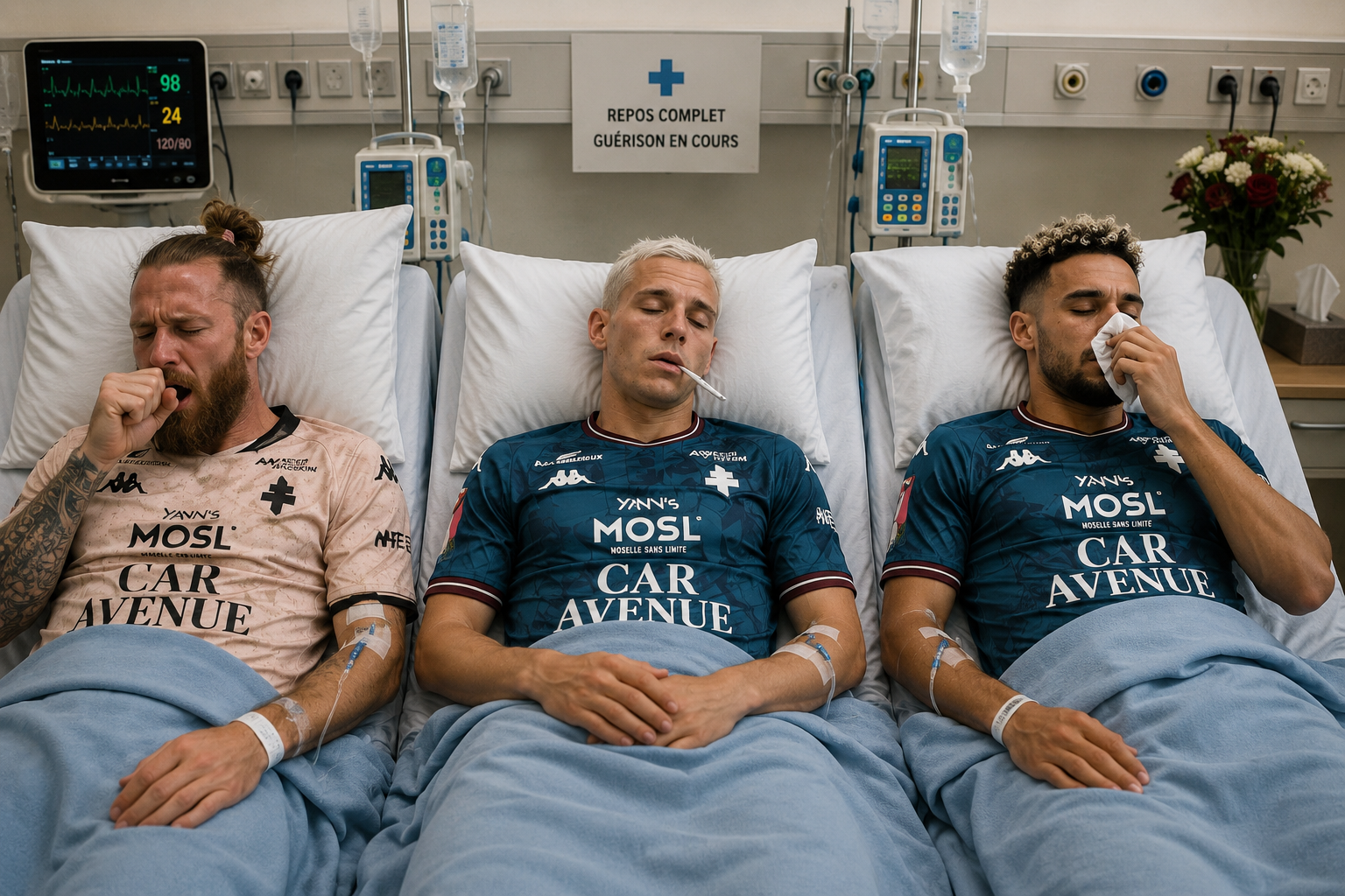 Les joueurs du FC Metz s’effondrent après leur victoire en match de préparation contre Fortuna Sittard