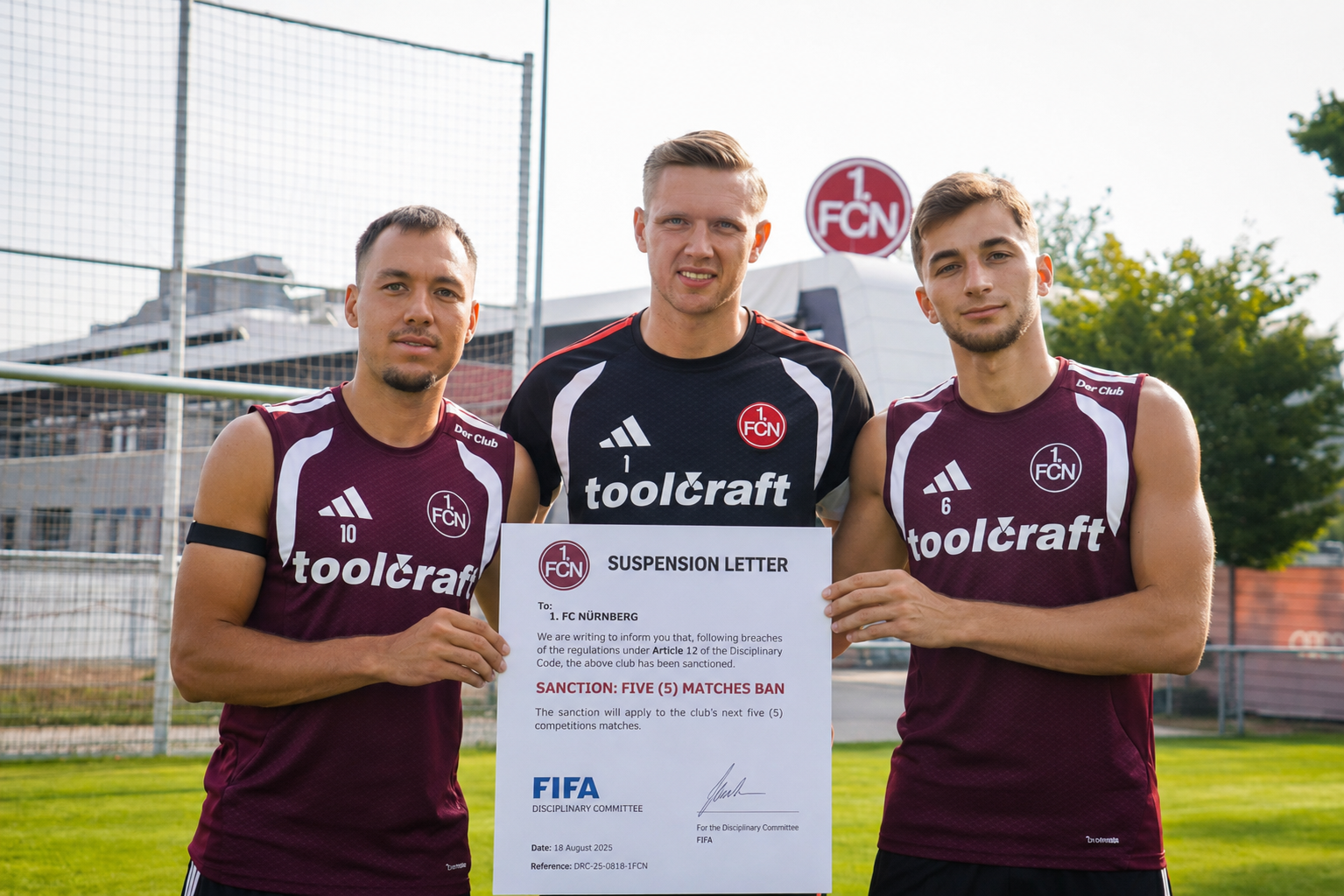 Nürnbergs Stars und Kapitän droht eine Sperre von fünf Spielen